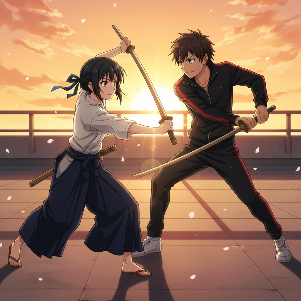 Anime-style AI comic panel 1 — color cel-shaded anime page generated with Comicory's AI Anime Comic Generator